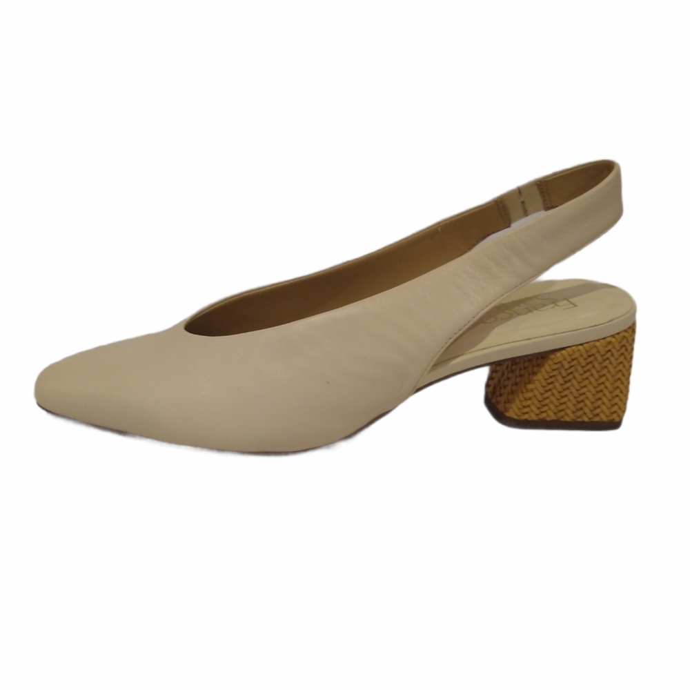 Franco Sarto Jonia Cream Slingback Block Heel 8